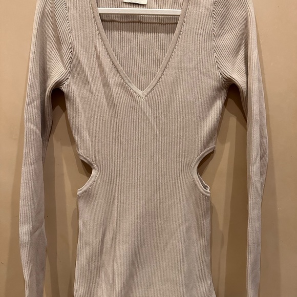 DISSH SUTHERLAND LONG SLEEVE CUT OUT MIDI - STONE - Picture 5 of 7